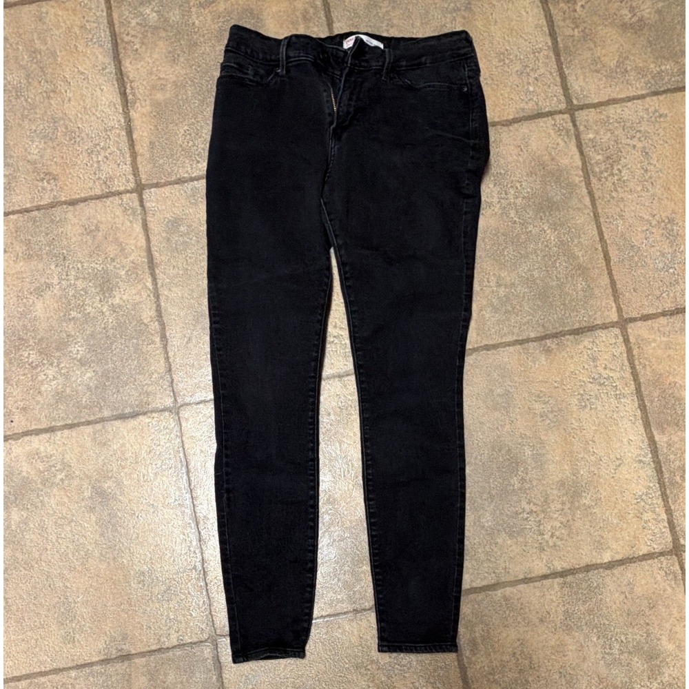 Levi Strauss Signature Mid Rise Skinny Jeans Women's 8M W29 L30 Black Stretch